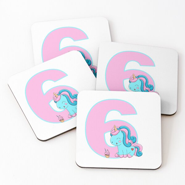 Item preview, Number six with a Candyfloss Unicorn designed and sold by MammaPanda.