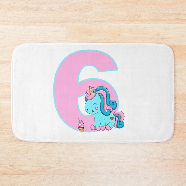 Item preview, Number six with a Candyfloss Unicorn designed and sold by MammaPanda.