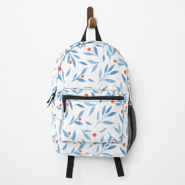Item preview, Watercolor Botanical Pattern -Blue and Orange designed and sold by Artsychoke.