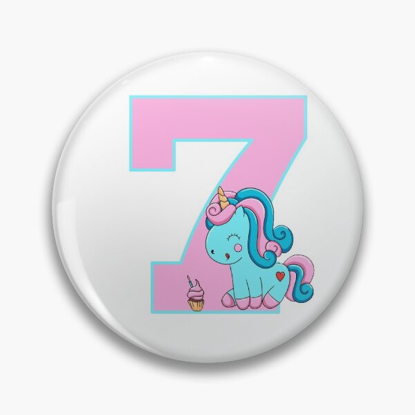 Item preview, Number Seven with a Candyfloss Unicorn designed and sold by MammaPanda.