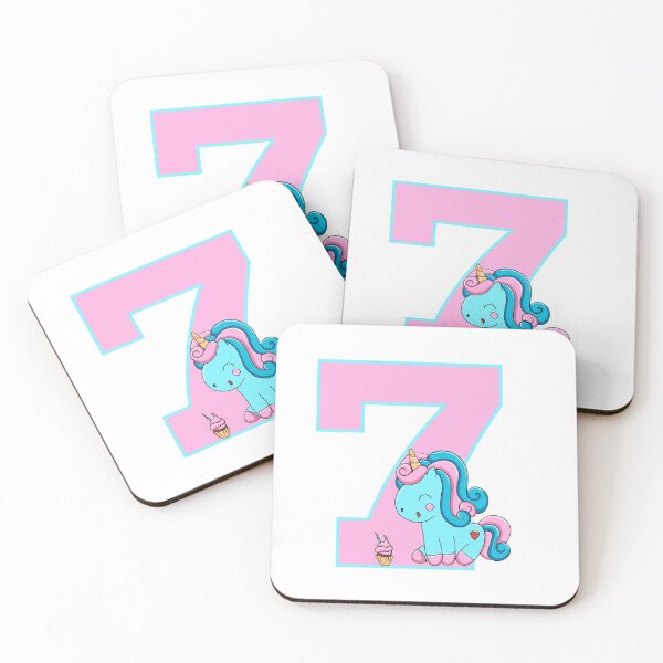 Item preview, Number Seven with a Candyfloss Unicorn designed and sold by MammaPanda.