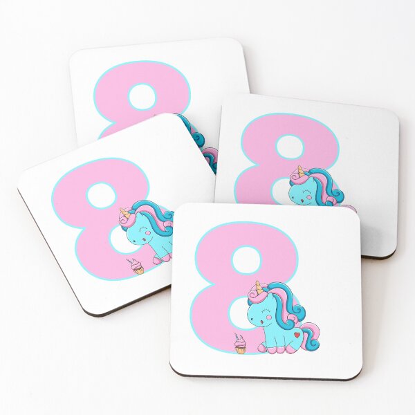 Item preview, Number eight with a Candyfloss Unicorn designed and sold by MammaPanda.