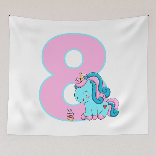 Item preview, Number eight with a Candyfloss Unicorn designed and sold by MammaPanda.