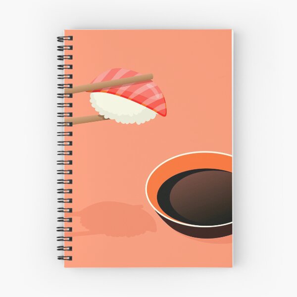 Item preview, Hand drawn vector still life of chopsticks with a sushi and a bowl of soya sauce  designed and sold by Familyshmot.