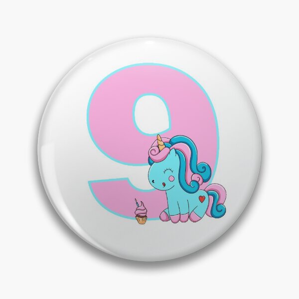 Item preview, Number nine with a Candyfloss Unicorn designed and sold by MammaPanda.