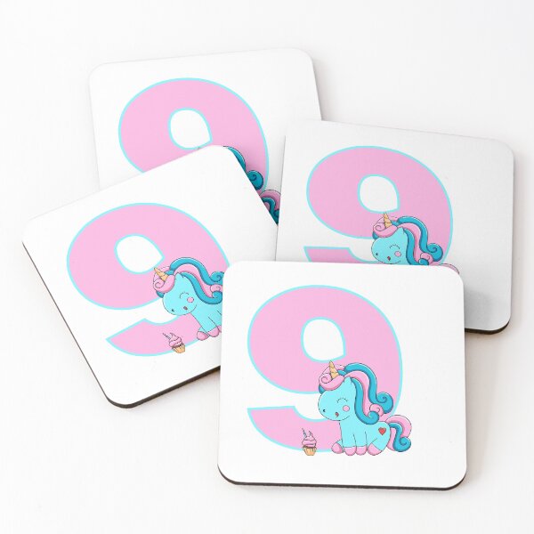 Item preview, Number nine with a Candyfloss Unicorn designed and sold by MammaPanda.