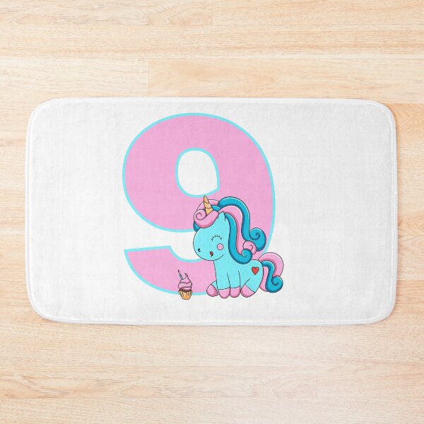 Item preview, Number nine with a Candyfloss Unicorn designed and sold by MammaPanda.