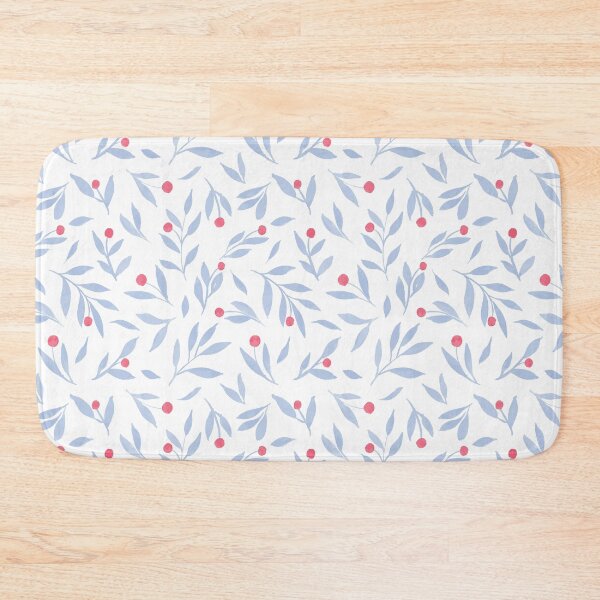 Item preview, Watercolor Botanical Pattern - Light Blue and Red designed and sold by Artsychoke.