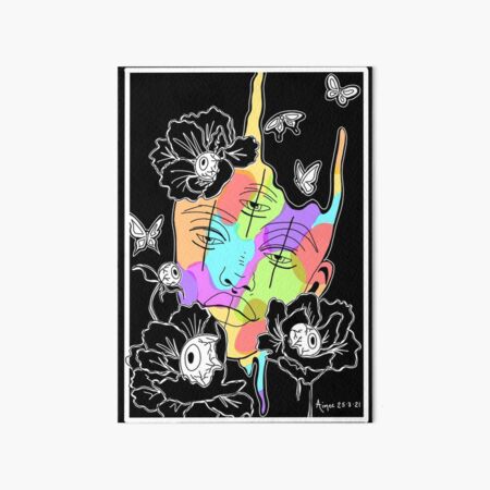 Artikel-Vorschau von Buntes Schwarzweiss-Gesicht mit Blumen, designt und verkauft von Aimee267.
