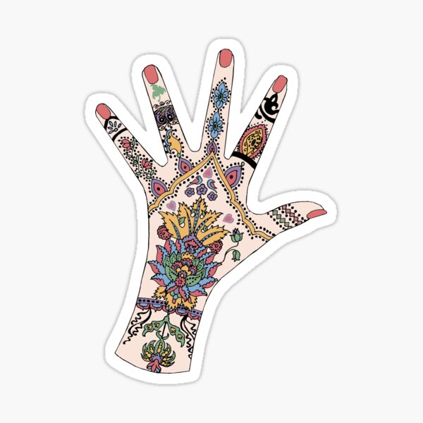 Dr's Colourful Mehndi hand Sticker