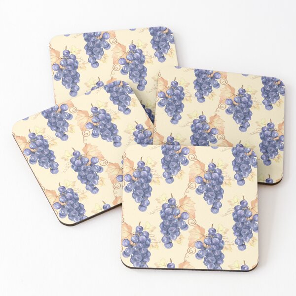 Item preview, Purple grapes on light yellow designed and sold by Flowersforbear.