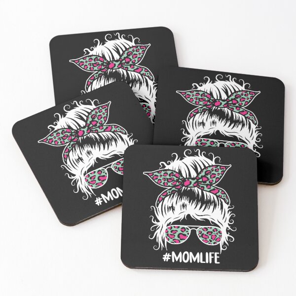 Artikelvorschau, White Mom Life Chaotisch Brötchen Leopard rosa gelb schwarz entworfen und verkauft von ShutterKapan.