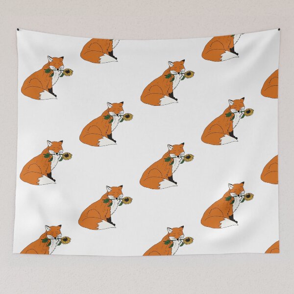 Item preview, Cute Fox with a sunflower volpe designed and sold by MadaFaCose.