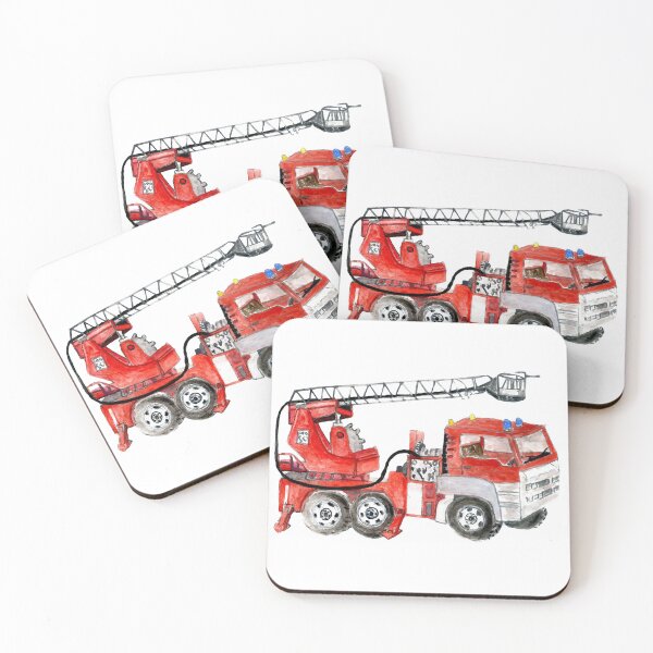 Item preview, Red fire truck drawing designed and sold by AnnArtshock.