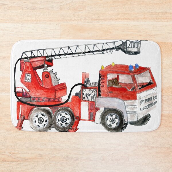 Item preview, Red fire truck drawing designed and sold by AnnArtshock.