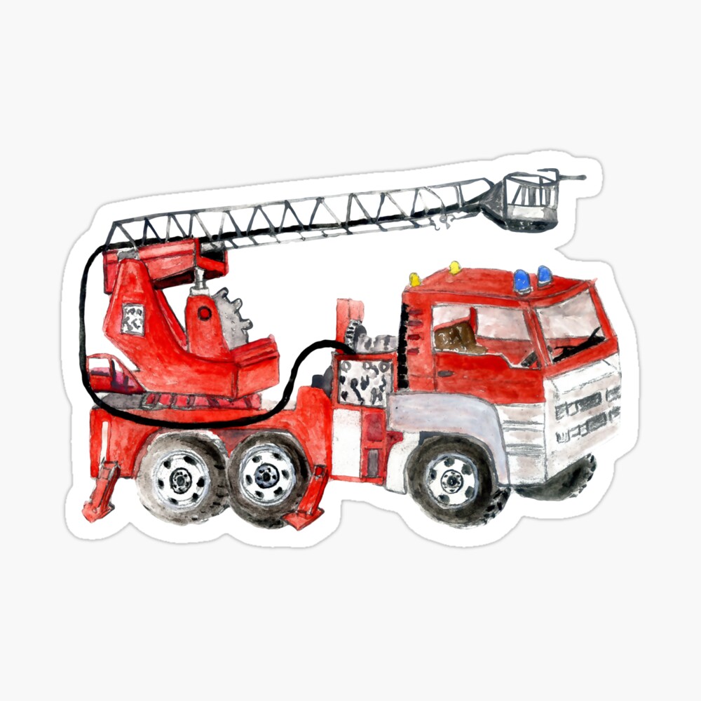 American Fire Engine Illustration Simple Line Art Contour Of Vehicle Stock  Illustration - Download Image Now - iStock