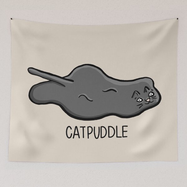 Item preview, CATPUDDLE Funny cat as a puddle Digital Illustration designed and sold by AlmightyClaire.