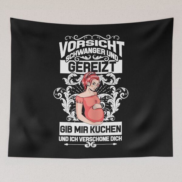 Item preview, Damen Vorsicht Schwanger Und Gereizt Lustiges Schwangerschafts designed and sold by Borhala23234.