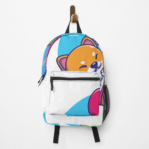 Item preview, Cute Shiba Inu Dog Floating With Balloon Cartoon Illustration designed and sold by BigBoyFunky.