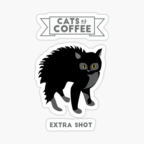 Gatos como café: Tiro extra Pegatina