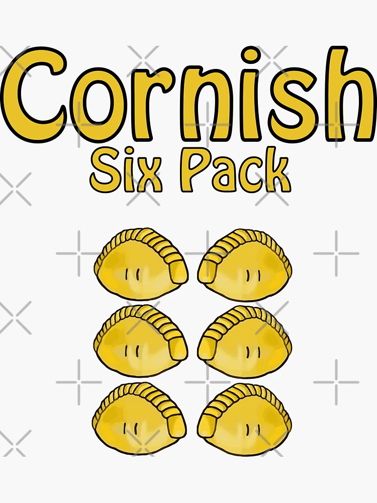 Cornish Six Pack , Cornish pasty Funny Design Cornwall Sticker for Sale  by Surfer Dave Designs