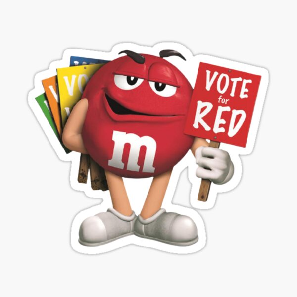 M&Ms rote Stimme für rot Sticker