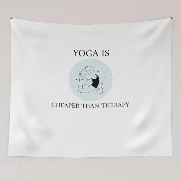 Item preview, Yoga is cheaper - drawing woman doing yoga pose designed and sold by GLwithUs.
