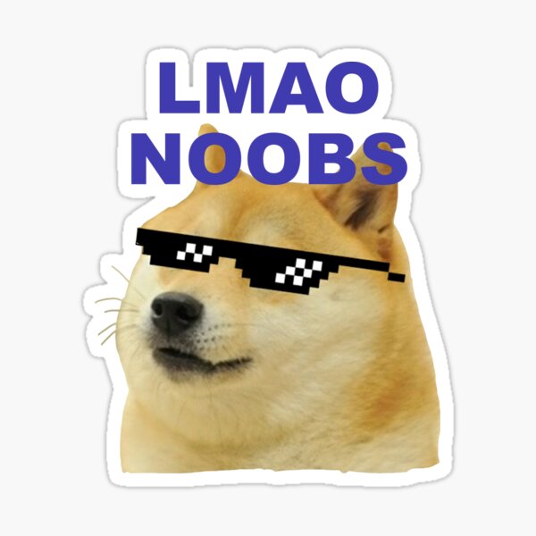 Noob Dog Stickers Redbubble - doggo hacks roblox