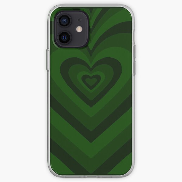 Dark green heart shaped phone case iPhone Soft Case