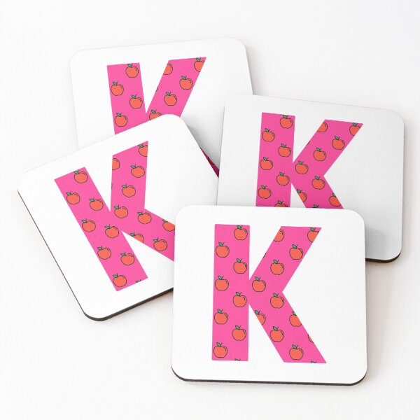 Item preview, Letter K in pink color with apple pattern designed and sold by VrajStudio.