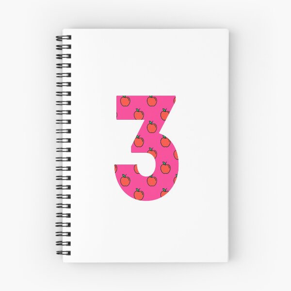 Item preview, Number 3 in pink color with apple pattern designed and sold by VrajStudio.