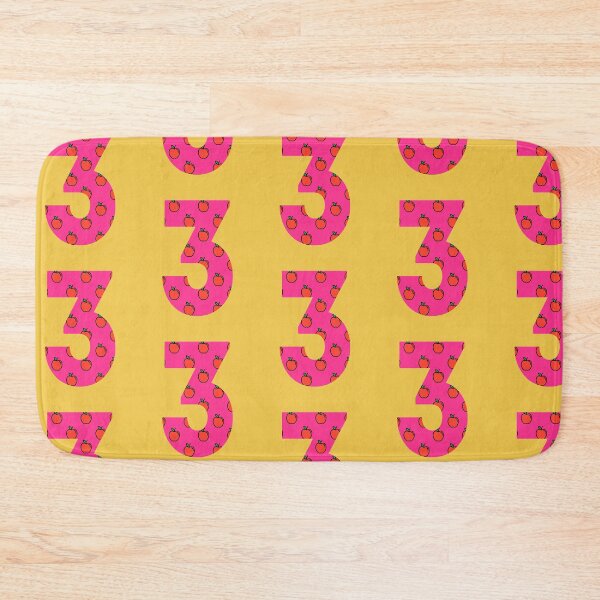 Item preview, Number 3 in pink color with apple pattern designed and sold by VrajStudio.