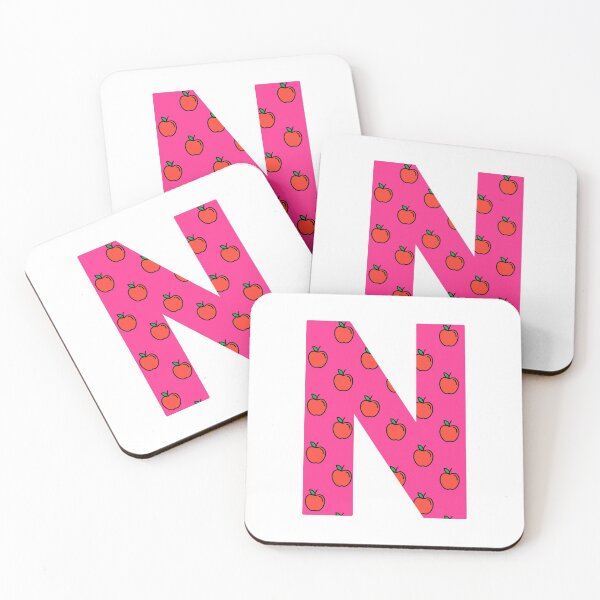 Item preview, Letter N in pink color with apple pattern designed and sold by VrajStudio.