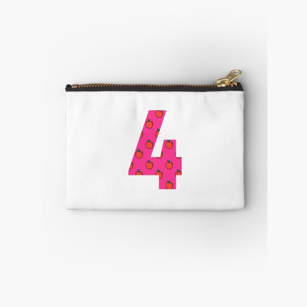 Item preview, Number 4 in pink color with apple pattern designed and sold by VrajStudio.