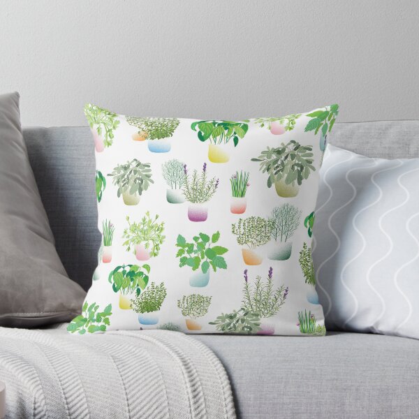 Herb Garden pattern Throw Pillow