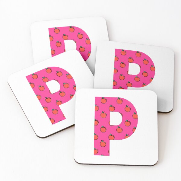 Item preview, Letter P in pink color with apple pattern designed and sold by VrajStudio.