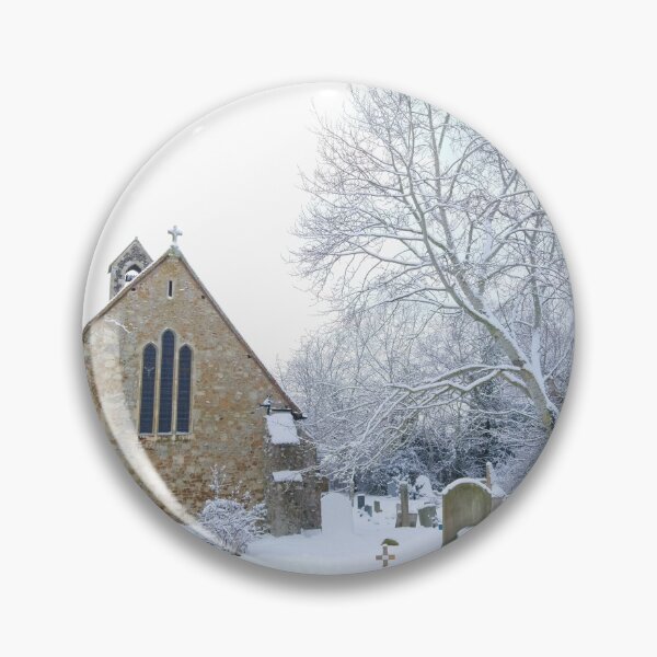Item preview, The Old Church, St Alphege, Seasalter, Snow designed and sold by WonkeyCreations.
