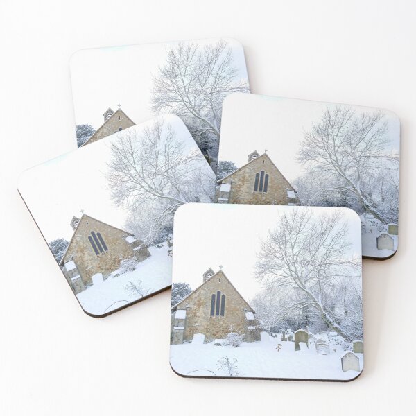 Artikelvorschau, Die alte Kirche, St. Alphege, Seasalter, Schnee entworfen und verkauft von WonkeyCreations.