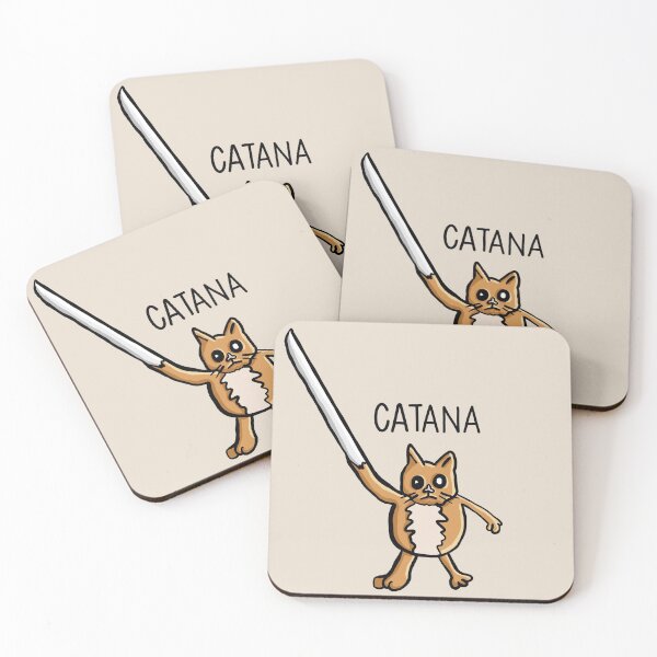 Item preview, Catana, Funny Cat Pun katana arm Digital Illustration designed and sold by AlmightyClaire.