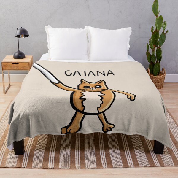 Item preview, Catana, Funny Cat Pun katana arm Digital Illustration designed and sold by AlmightyClaire.