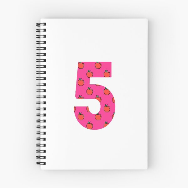 Item preview, Number 5 in pink color with apple pattern designed and sold by VrajStudio.