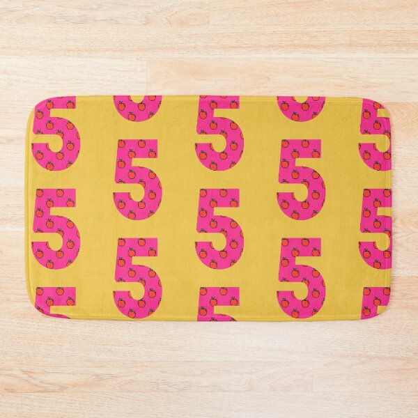 Item preview, Number 5 in pink color with apple pattern designed and sold by VrajStudio.
