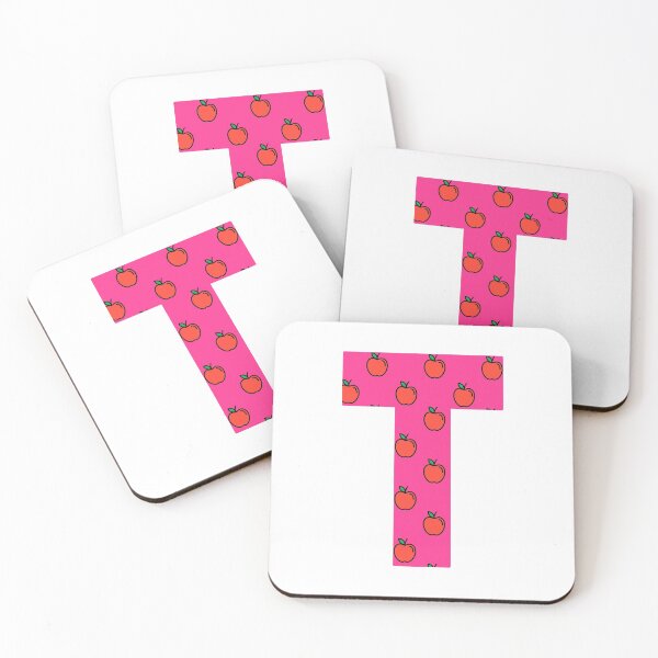 Item preview, Letter T in pink color with apple pattern designed and sold by VrajStudio.