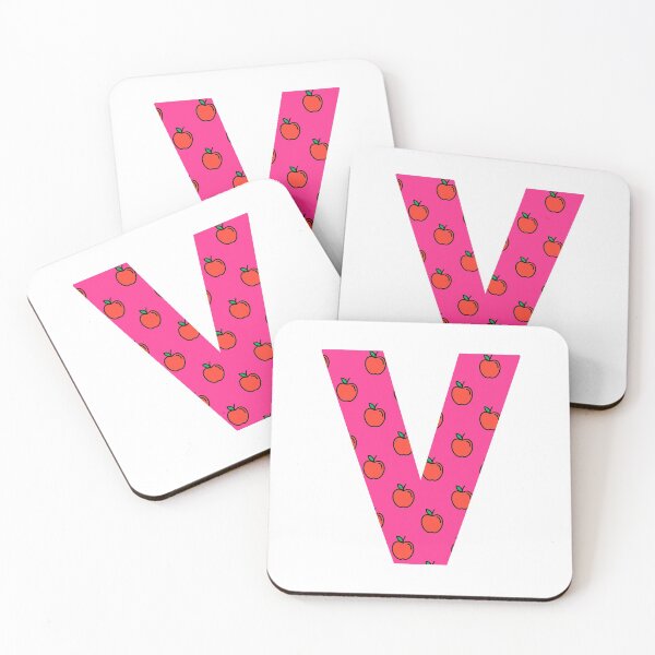 Item preview, Letter V in pink color with apple pattern designed and sold by VrajStudio.