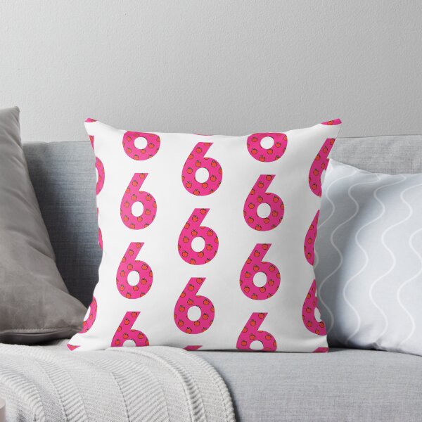Item preview, Number 6 in pink color with apple pattern designed and sold by VrajStudio.