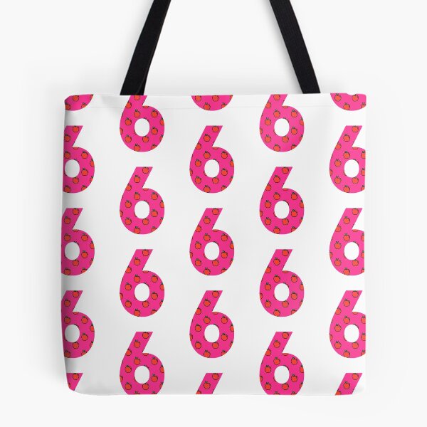 Item preview, Number 6 in pink color with apple pattern designed and sold by VrajStudio.