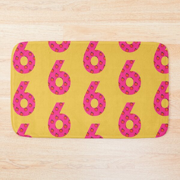 Item preview, Number 6 in pink color with apple pattern designed and sold by VrajStudio.