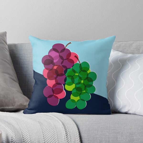 Retro Grapes Throw Pillow