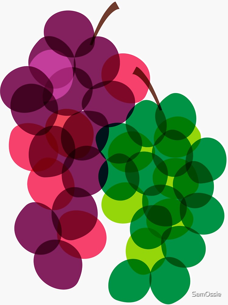 "Retro Grapes" Sticker for Sale by SamOssie Redbubble