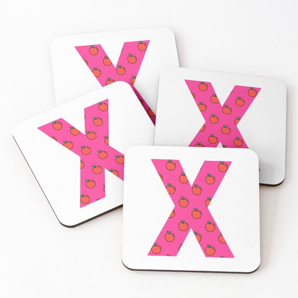 Item preview, Letter X in pink color with apple pattern designed and sold by VrajStudio.